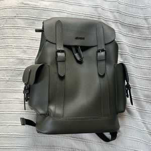 NWOT Joan and David Olive Green Vegan Leather Travel Work Backpack